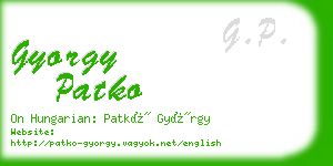 gyorgy patko business card